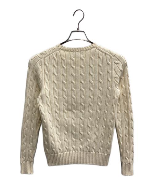 POLO RALPH LAUREN（ポロ・ラルフローレン）POLO RALPH LAUREN (ポロ・ラルフローレン) ケーブルニット コットン クルーネック セーター ホワイト サイズ:Sの古着・服飾アイテム