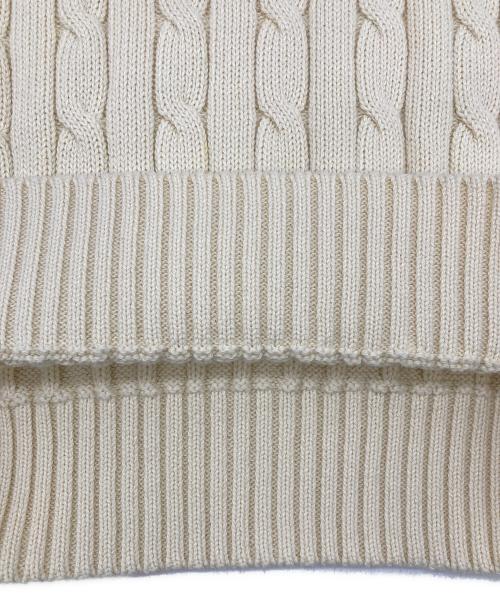 POLO RALPH LAUREN（ポロ・ラルフローレン）POLO RALPH LAUREN (ポロ・ラルフローレン) ケーブルニット コットン クルーネック セーター ホワイト サイズ:Sの古着・服飾アイテム