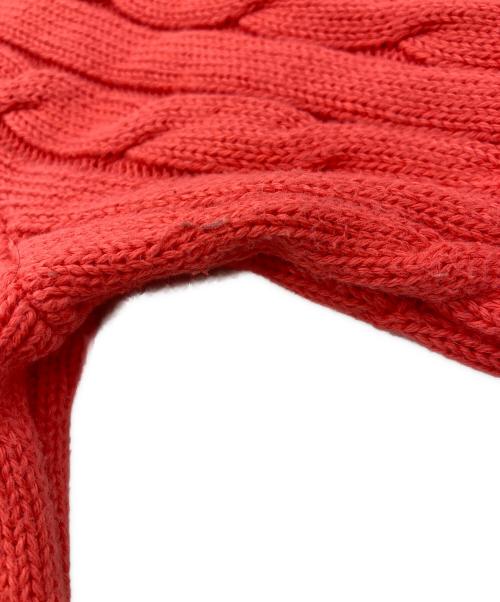 POLO RALPH LAUREN（ポロ・ラルフローレン）POLO RALPH LAUREN (ポロ・ラルフローレン) ケーブルニット コットン クルーネック セーター レッド サイズ:Sの古着・服飾アイテム