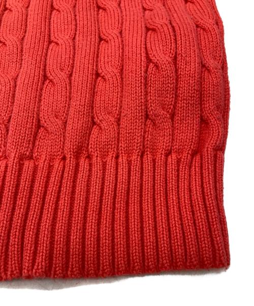 POLO RALPH LAUREN（ポロ・ラルフローレン）POLO RALPH LAUREN (ポロ・ラルフローレン) ケーブルニット コットン クルーネック セーター レッド サイズ:Sの古着・服飾アイテム