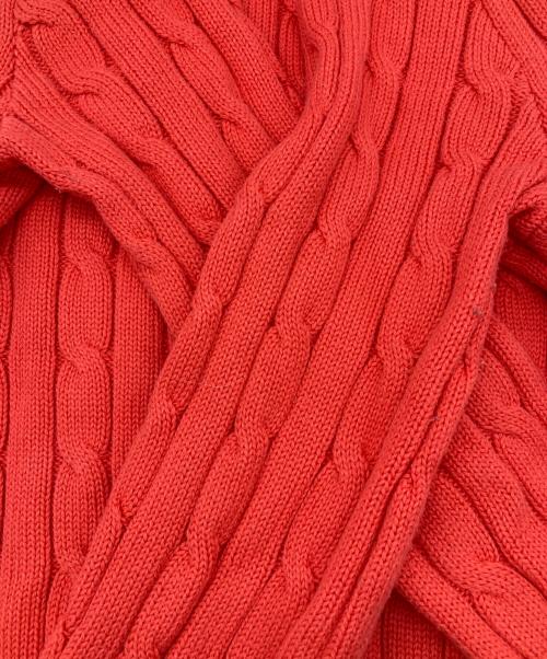 POLO RALPH LAUREN（ポロ・ラルフローレン）POLO RALPH LAUREN (ポロ・ラルフローレン) ケーブルニット コットン クルーネック セーター レッド サイズ:Sの古着・服飾アイテム