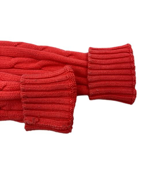 POLO RALPH LAUREN（ポロ・ラルフローレン）POLO RALPH LAUREN (ポロ・ラルフローレン) ケーブルニット コットン クルーネック セーター レッド サイズ:Sの古着・服飾アイテム