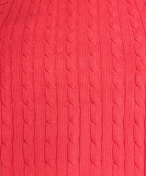 POLO RALPH LAUREN（ポロ・ラルフローレン）POLO RALPH LAUREN (ポロ・ラルフローレン) ケーブルニット コットン クルーネック セーター レッド サイズ:Sの古着・服飾アイテム