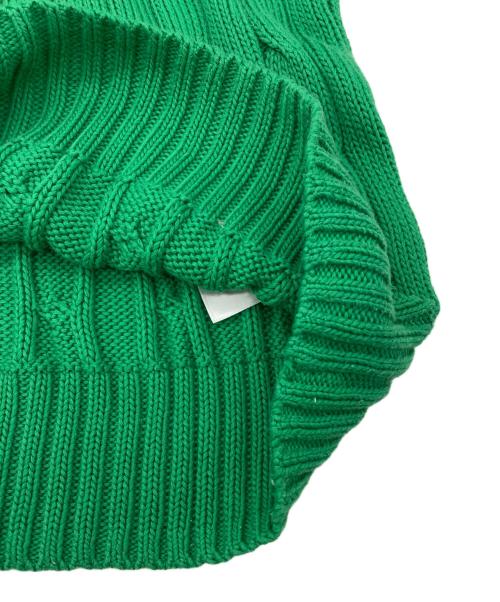 POLO RALPH LAUREN（ポロ・ラルフローレン）POLO RALPH LAUREN (ポロ・ラルフローレン) ケーブルニット コットン クルーネック セーター グリーン サイズ:Mの古着・服飾アイテム