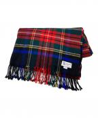 JOHNSTONS OF ELGINジョンストンズオブエルガン）の古着「カシミヤチェックマフラー」｜レッド