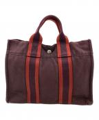 HERMESエルメス）の古着「キャンバストートバッグ」｜ボルドー