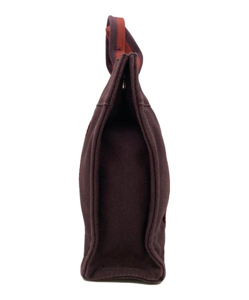 HERMES（エルメス）HERMES (エルメス) キャンバストートバッグ ボルドーの古着・服飾アイテム