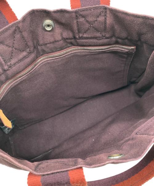 HERMES（エルメス）HERMES (エルメス) キャンバストートバッグ ボルドーの古着・服飾アイテム