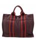 HERMES (エルメス) キャンバストートバッグ ボルドー：7000円