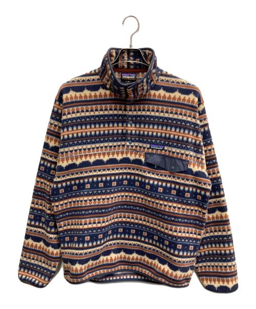 Patagonia（パタゴニア）Patagonia (パタゴニア) シンチラスナップT フリースジャケット ネイビー×ブラウン サイズ:Mの古着・服飾アイテム