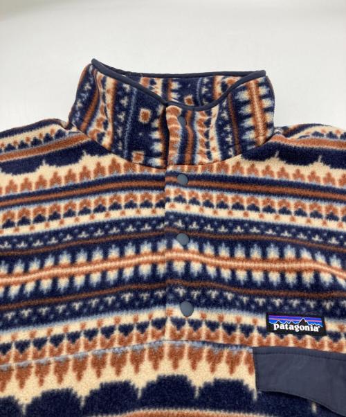 Patagonia（パタゴニア）Patagonia (パタゴニア) シンチラスナップT フリースジャケット ネイビー×ブラウン サイズ:Mの古着・服飾アイテム
