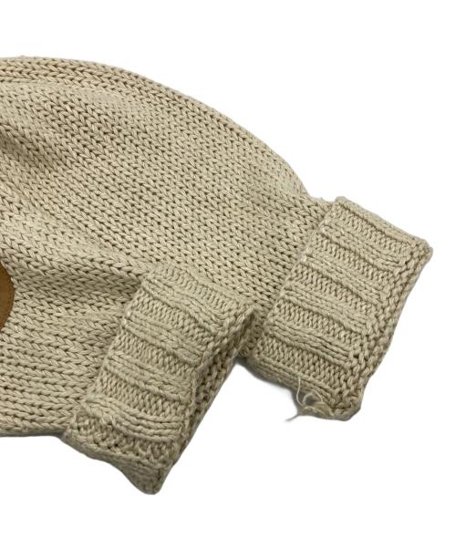 POLO RALPH LAUREN（ポロ・ラルフローレン）POLO RALPH LAUREN (ポロ・ラルフローレン) エルボーパッチ リネンシルクVネックニット アイボリー サイズ:XXLの古着・服飾アイテム