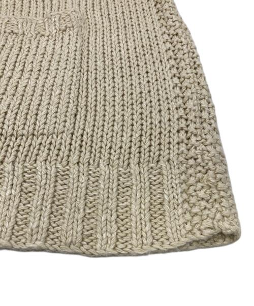 POLO RALPH LAUREN（ポロ・ラルフローレン）POLO RALPH LAUREN (ポロ・ラルフローレン) エルボーパッチ リネンシルクVネックニット アイボリー サイズ:XXLの古着・服飾アイテム