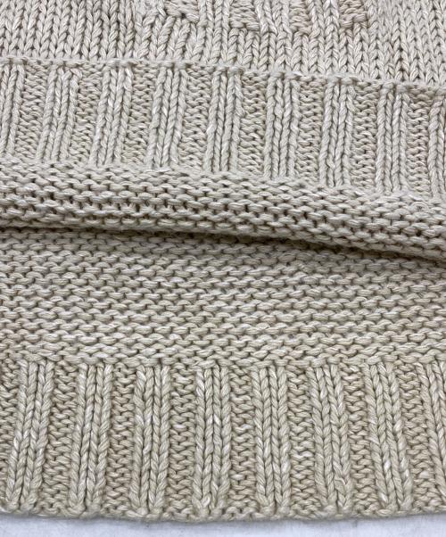 POLO RALPH LAUREN（ポロ・ラルフローレン）POLO RALPH LAUREN (ポロ・ラルフローレン) エルボーパッチ リネンシルクVネックニット アイボリー サイズ:XXLの古着・服飾アイテム