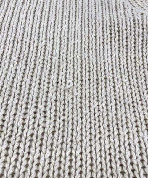 POLO RALPH LAUREN（ポロ・ラルフローレン）POLO RALPH LAUREN (ポロ・ラルフローレン) エルボーパッチ リネンシルクVネックニット アイボリー サイズ:XXLの古着・服飾アイテム