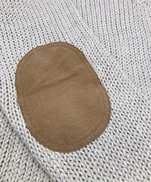 POLO RALPH LAUREN（ポロ・ラルフローレン）POLO RALPH LAUREN (ポロ・ラルフローレン) エルボーパッチ リネンシルクVネックニット アイボリー サイズ:XXLの古着・服飾アイテム