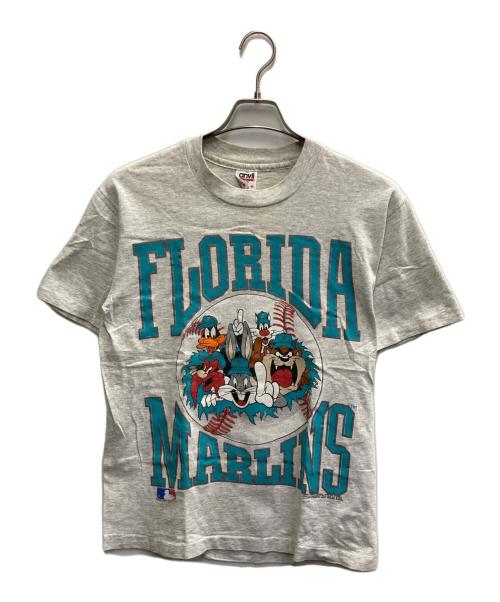 anvil（アンヴィル）anvil (アンヴィル) 90’S FLORIDA MARLINSTシャツ/ワーナー・ブラザーズ/1992年/MLB  グレー サイズ:Mの古着・服飾アイテム