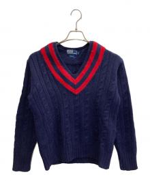 POLO RALPH LAUREN（ポロ・ラルフローレン）の古着「チルデンセーター」｜ネイビー
