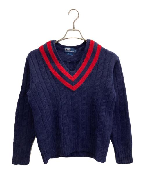 POLO RALPH LAUREN（ポロ・ラルフローレン）POLO RALPH LAUREN (ポロ・ラルフローレン) チルデンセーター ネイビー サイズ:Mの古着・服飾アイテム