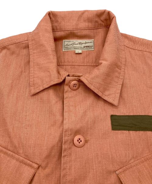 AVIREX（アヴィレックス）AVIREX (アヴィレックス) PIGMENT DYED FATIGUE SHIRT / ピグメント ダイ ファティーグ シャツ ピンク サイズ:Lの古着・服飾アイテム
