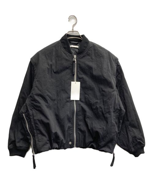 WYM LIDNM（ウィム バイ リドム）WYM LIDNM (ウィム バイ リドム) DETACHABLE NYLON GABA FLIGHT BLOUSON ブラック サイズ:S 未使用品の古着・服飾アイテム