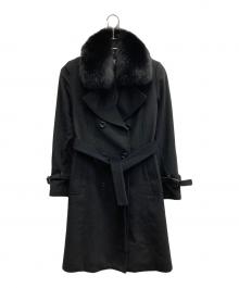 BARNYARDSTORM（バンヤードストーム）の古着「フォックスファー カシミヤコート」｜ブラック