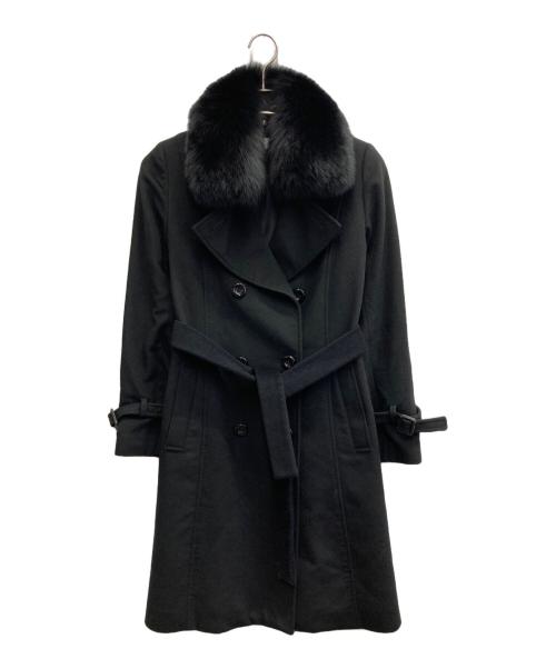 BARNYARDSTORM（バンヤードストーム）BARNYARDSTORM (バンヤードストーム) フォックスファー カシミヤコート ブラック サイズ:40の古着・服飾アイテム