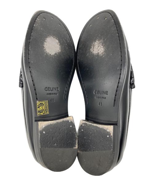 CELINE（セリーヌ）CELINE (セリーヌ) トリオンフレザーローファー ブラック サイズ:41の古着・服飾アイテム