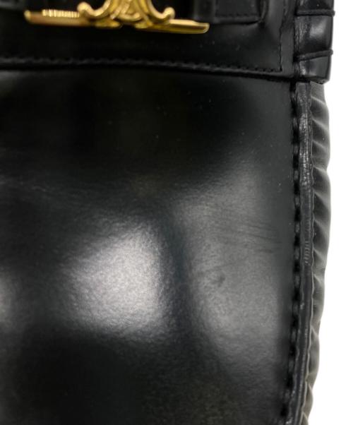 CELINE（セリーヌ）CELINE (セリーヌ) トリオンフレザーローファー ブラック サイズ:41の古着・服飾アイテム