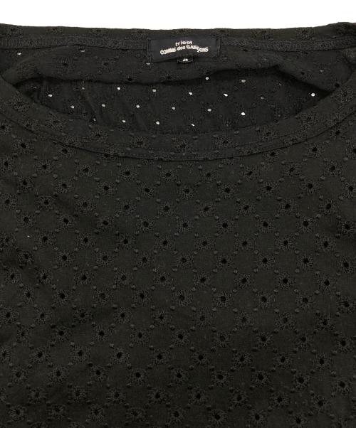 tricot COMME des GARCONS（トリココムデギャルソン）tricot COMME des GARCONS (トリココムデギャルソン) アシンメトリーメッシュTシャツ ブラック サイズ:5の古着・服飾アイテム