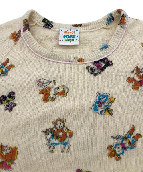 Hysteric Glamour（ヒステリックグラマー）Hysteric Glamour (ヒステリックグラマー) マルチベア柄 ニットワンピース GRUNGE POPS HYSTERICS ベージュ サイズ:Freeの古着・服飾アイテム