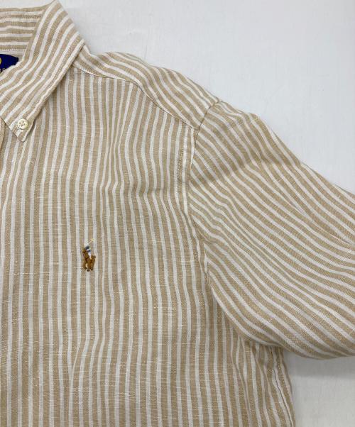 POLO RALPH LAUREN（ポロ・ラルフローレン）POLO RALPH LAUREN (ポロ・ラルフローレン) ストライプ リネン シャツ ベージュ サイズ:Lの古着・服飾アイテム