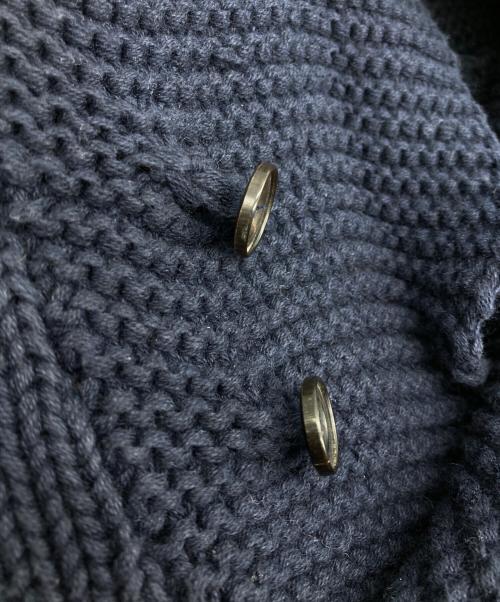 RRL（ダブルアールエル）RRL (ダブルアールエル) コットンリネンショールカラーボーダーニット ネイビー サイズ:Sの古着・服飾アイテム