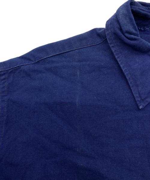 USED（ユーズド）USED (ユーズド) ユーロワーク グランパシャツ ネイビー サイズ:40の古着・服飾アイテム