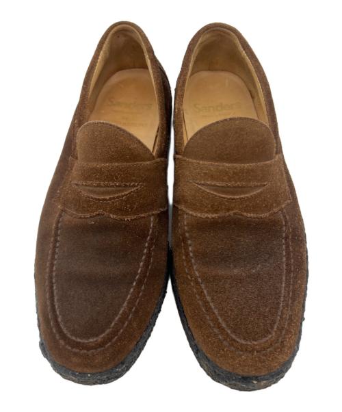 SANDERS（サンダース）SANDERS (サンダース) スウェードコインローファー ブラウン サイズ:7の古着・服飾アイテム