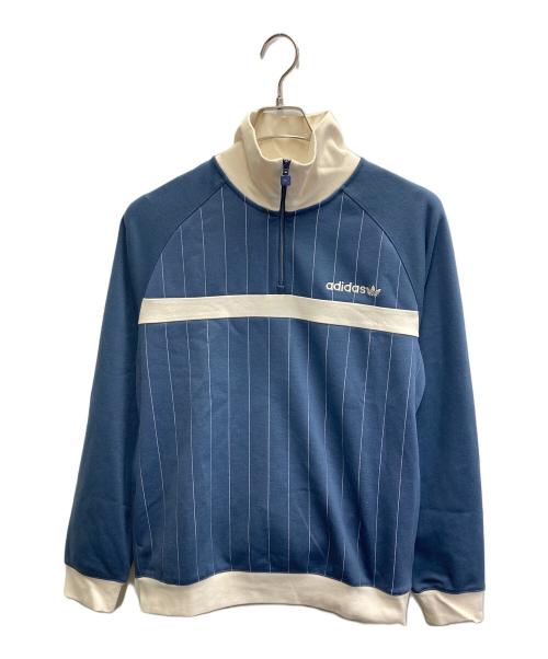 adidas（アディダス）adidas (アディダス) 1/2ジップ トラックトップ プリラブドインク ブルー×ベージュ サイズ:M 未使用品の古着・服飾アイテム
