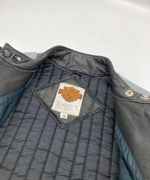 HARLEY-DAVIDSON（ハーレーダビッドソン）HARLEY-DAVIDSON (ハーレーダビッドソン) シングルレザージャケット ブラック サイズ:38の古着・服飾アイテム