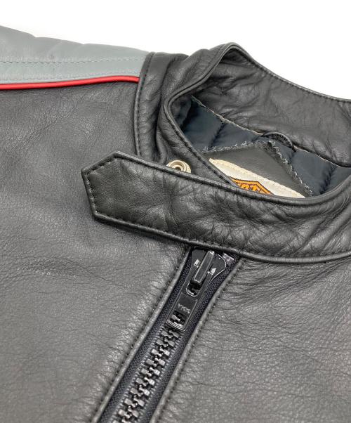 HARLEY-DAVIDSON（ハーレーダビッドソン）HARLEY-DAVIDSON (ハーレーダビッドソン) シングルレザージャケット ブラック サイズ:38の古着・服飾アイテム