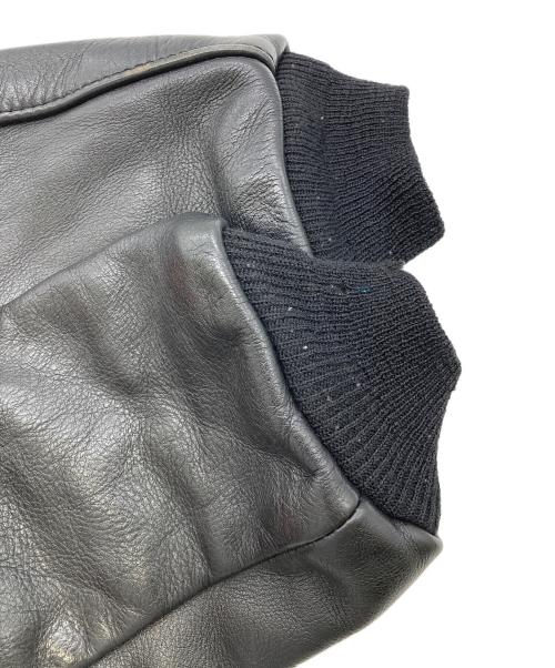 VANSON（バンソン）VANSON (バンソン) TJ 切替シングル レザーブルゾン team jacket ブラック サイズ:34の古着・服飾アイテム