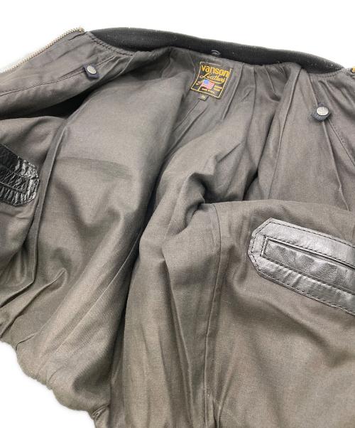 VANSON（バンソン）VANSON (バンソン) TJ 切替シングル レザーブルゾン team jacket ブラック サイズ:34の古着・服飾アイテム