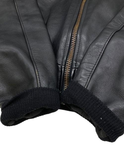 VANSON（バンソン）VANSON (バンソン) TJ 切替シングル レザーブルゾン team jacket ブラック サイズ:34の古着・服飾アイテム