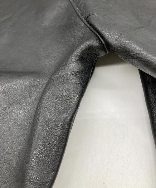 VANSON（バンソン）VANSON (バンソン) TJ 切替シングル レザーブルゾン team jacket ブラック サイズ:34の古着・服飾アイテム