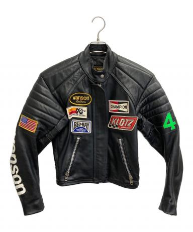 Vanson ライダースジャケット　TCジャケット サイズ36 ワッペン 中古・古着通販】VANSON (バンソン) TC ロゴワッペン シングル