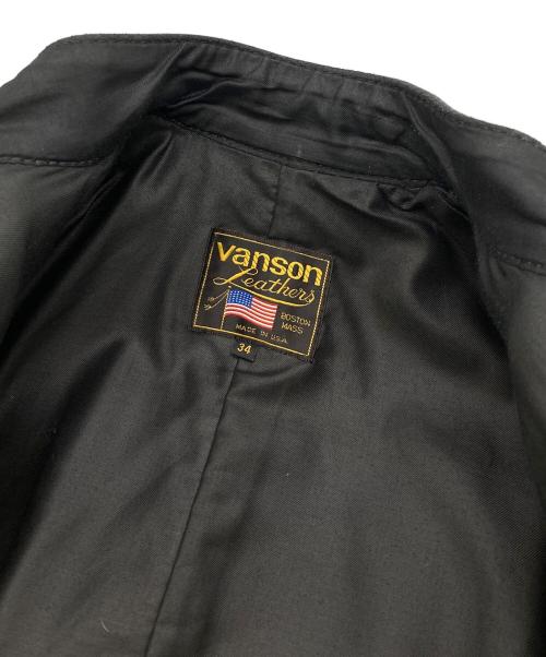 VANSON（バンソン）VANSON (バンソン) TC ロゴワッペン シングルライダースジャケット ブラック サイズ:34の古着・服飾アイテム