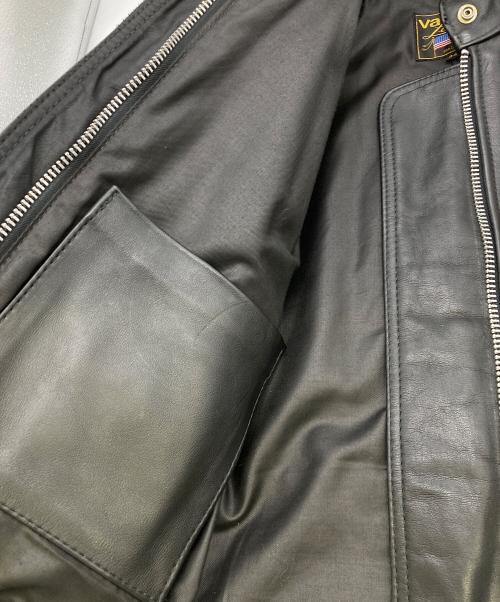 VANSON（バンソン）VANSON (バンソン) TC ロゴワッペン シングルライダースジャケット ブラック サイズ:34の古着・服飾アイテム