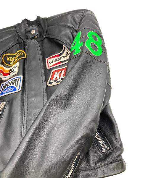 VANSON（バンソン）VANSON (バンソン) TC ロゴワッペン シングルライダースジャケット ブラック サイズ:34の古着・服飾アイテム