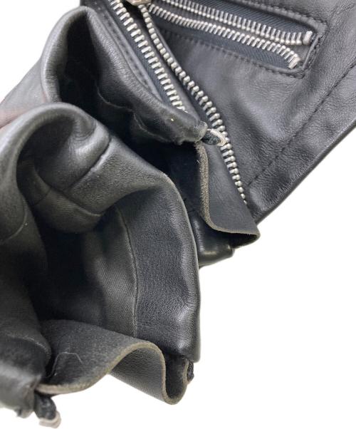 VANSON（バンソン）VANSON (バンソン) TC ロゴワッペン シングルライダースジャケット ブラック サイズ:34の古着・服飾アイテム