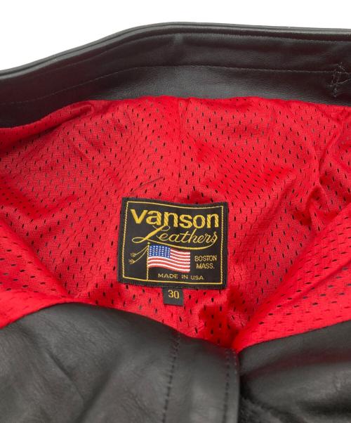 VANSON（バンソン）VANSON (バンソン) LEATHER PANTS ブラック サイズ:30の古着・服飾アイテム