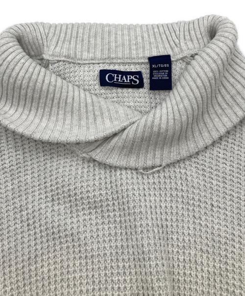 CHAPS RALPH LAUREN（チャップス ラルフローレン）CHAPS RALPH LAUREN (チャップス ラルフローレン) ショールカラーエルボーパッチニット ホワイト サイズ:XLの古着・服飾アイテム