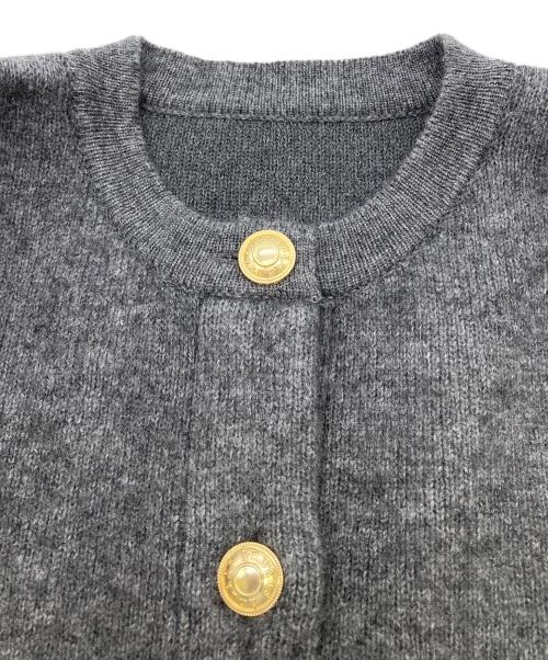 anuans（アニュアンス）anuans (アニュアンス) カシミヤブレンドノーカラーニットジャケット グレー サイズ:FREEの古着・服飾アイテム